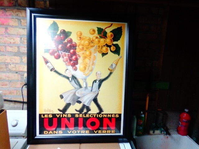 LES VINS SELECTIONNES UNION ITALIAN WINE WAITERS ADVERTISEMENT POSTER FRAMED