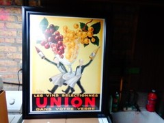 LES VINS SELECTIONNES UNION ITALIAN WINE WAITERS ADVERTISEMENT POSTER FRAMED