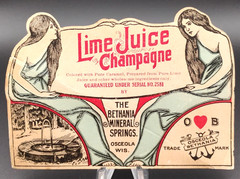 Vintage 1900&rsquo;s Bethania Mineral Springs Lime Juice Champagne Label (Osceola, WI)