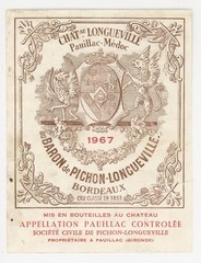 Chateau Au Longueville Wine Label 1967 France French Bordeaux