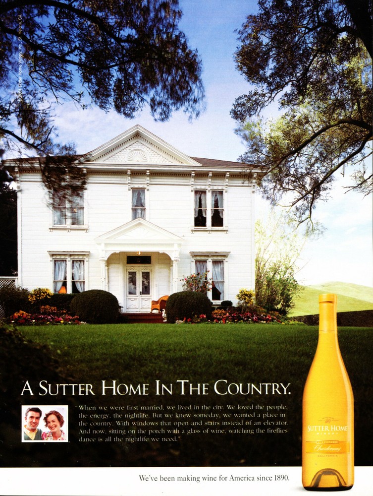 SUTTER HOME WINE AD #1 RARE 2001 OUT OF PRINT