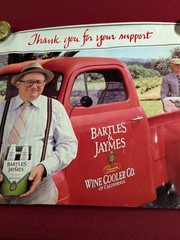 1980s BARTLES & JAYMES WINE COOLER Paper Advertising BAR SIGN Vintage Poster