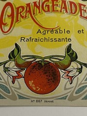 Vintage 1920s French Orangeade Label, « Agreable et Refrachissante », Litho Paris