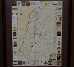 NAPA VALLEY CALIFORNIA CA FRAME MAP WINE WINERY VINEYARD TOUR PRINT ART BERINGER