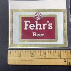 Vintage 1960s Frank Fehr&rsquo;s XL UNUSED Paper Label Cincinnati Ohio Q2061