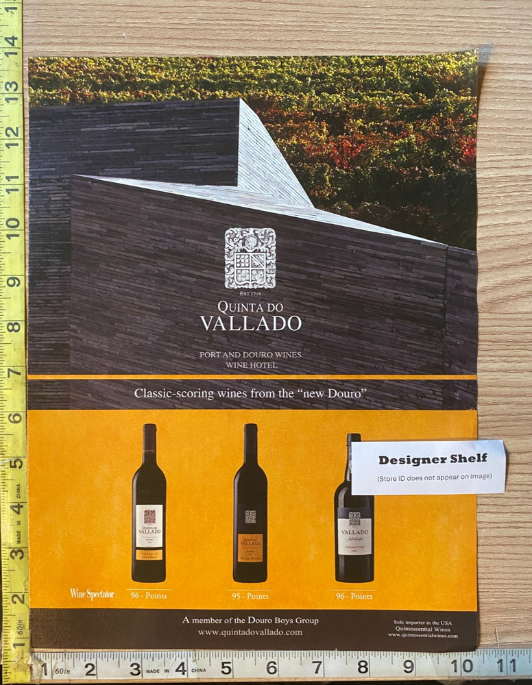 Quinta Do Vallado Wines 3 Bottle Scene 2015 Magazine Print Adverstisement