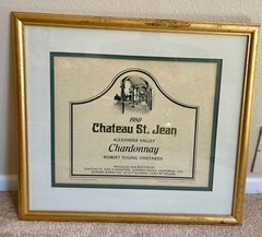 1980 Chateau St. Jean Chardonnay Robert Young Vinyard Framed Picture 27&Prime; x 30&Prime;