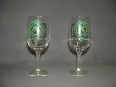 Vtg Golden Age Festival Travel 1988 10th anniversary commemorative wine glasses