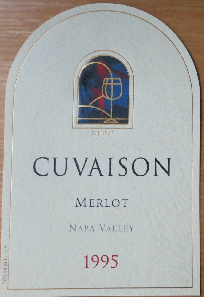 wine labels USA CUVAISON Merlot 1995 Napa Valley