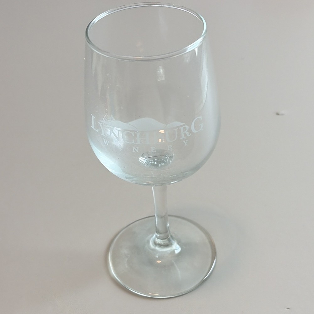 Lynchburg Winery Clear Stemmed Wine Glass Advertising Wine Theme