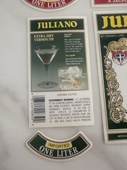8 – Vermouth Labels Juliano Vermouth Torino Italy Labels