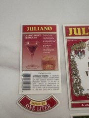 8 – Vermouth Labels Juliano Vermouth Torino Italy Labels