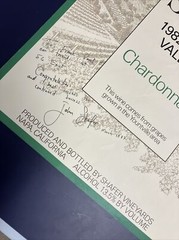 Shafer Vineyards 1982 Napa Valley John Shafer Signed Wine Poster Chardonnay