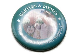 Vintage 80s Bartles & Jaymes Wine Cooler Pinback Button Frank & Ed Promo Ad Pin
