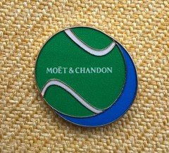 Moet & Chandon Champagne US Open Tennis Ball Enamel & Metal Lapel Pin Badge