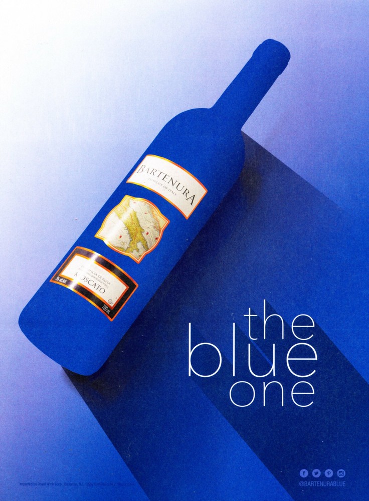 BARTENURA WINE AD #6 RARE 2016 OUT OF PRINT « THE BLUE ONE »