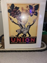Union « Les Vins Selectionnes » Wine Poster Print Reproduction, Multicolor 1950