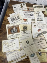 Lot of 55 Antique Vintage Mixed European USA Wine Spirits Labels
