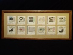 Rare 37&Prime; Framed Vtg California Wine Napkin Collection 1980-85 Napa Sonoma Shafer