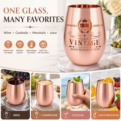 60th Birthday Gifts for Women- Vintage 1966 60th Birthday Wine Glass Engraved…