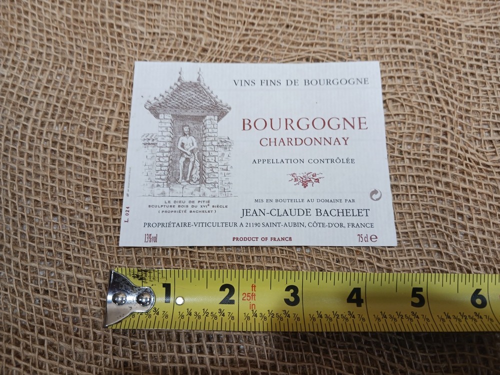 Vintage Bourgogne Chardonnay wine label