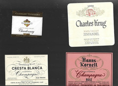 Lot of 4 different Wine bottle labels #15