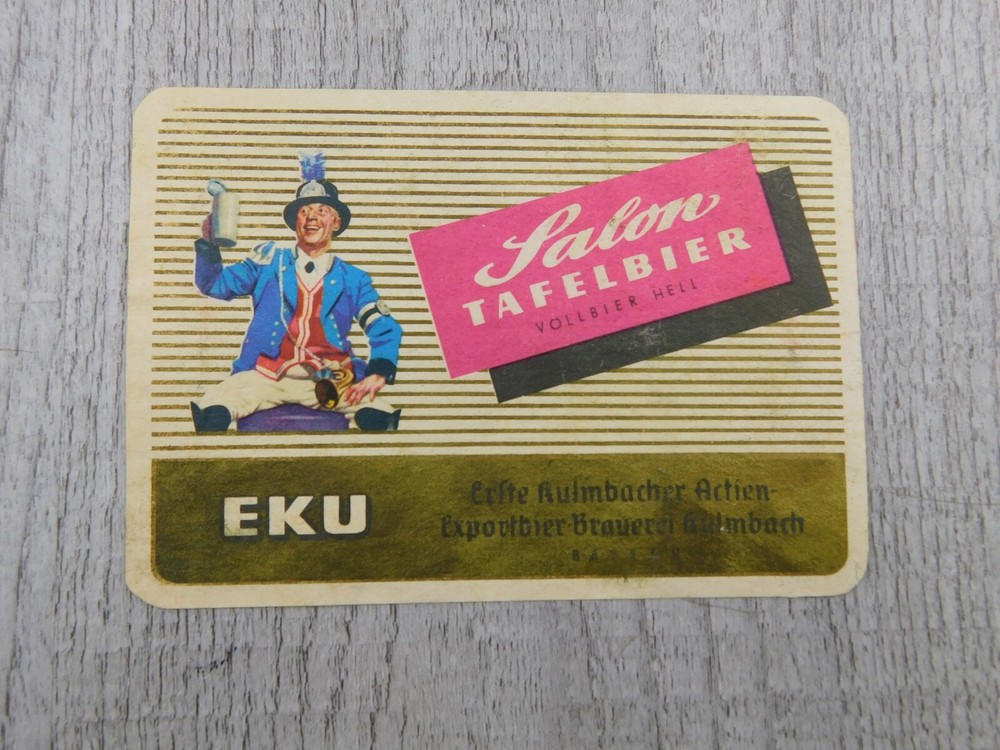 Salon Taffelbier Vollbier Hell EKU German Beer Vintage Label Winery Breweriana