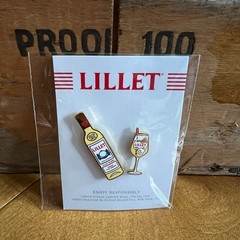 New! Lilet set of two enamel lapel hat pins French apéritif wine