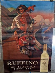 Ruffino Lumina Pinot Grigio Vespa bus shelter advert poster 68x48in HUGE