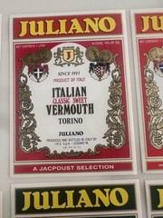 8 – Vermouth Labels Juliano Vermouth Torino Italy Labels