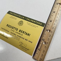 Reciotto Bertani Tipo Amabile Vintage Valpolicella Italy Paper Wine Label Unused