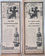 Two 1936 newspaper ads for Dubonnet Wine – No regrets after, mild but gratifying