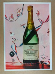Piper-Heidsieck Brut Champagne 1953 Bottle photo 1959 vintage print Ad