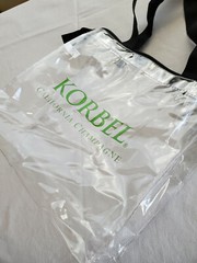 Korbel Clear Transparent Plastic Tote Bag California Champagne Zippered 12x12x6&Prime;