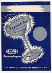1920s-30s Bar Ad Card Renault Extra Dry Champagne Art Deco Advertising F219