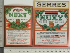 NUXY EAU NOIX SERRES FRANCE GREEN NUT Wine Original Vintage Old Alcohol Label