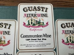 J Fillipi Altar Wine Bottle Labels Religious Communion Mira Loma California