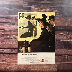 1964 B&G French Wines Vintage PRINT AD Divan Japonais Henri De Toulouse-Lautrec