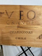 Veo Grande Wood Wine Box Crate Chardonnay Chile Gift