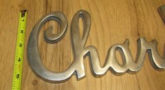 Chardonnay Chrome Plated Cast Aluminum Sign Wine Spirits 20.5&Prime;X5&Prime;
