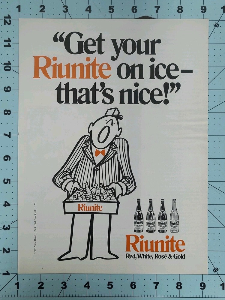 1983 Riunite Wine Print Ad On Ice That&rsquo;s Nice Villa Banfi Vintage Alcohol Ad