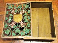 Vintage Ernest & Julio Gallo Chenin Blanc Filigreed Wooden Vine Display Crate