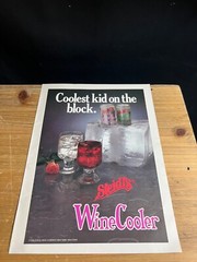 1985 VINTAGE 8X11 PRINT AD FOR STEIDL&rsquo;S WINE COOLERS « COOLEST KID ON THE BLOCK »
