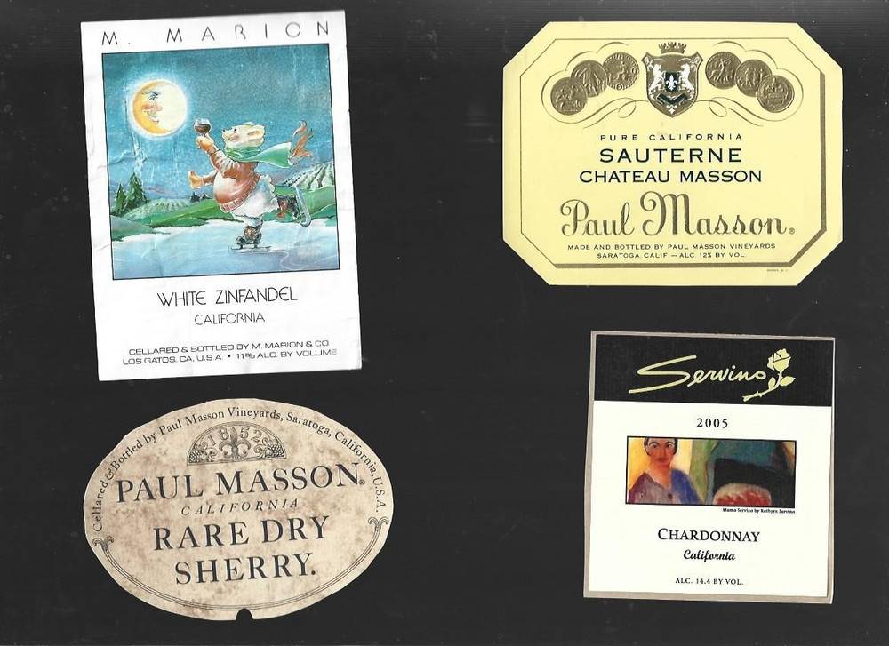 Lot of 4 different Wine bottle labels #11