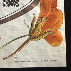 VINTAGE FRENCH WINE LABEL Georges Duboeuf BEAUJOLAIS FRANCE FLOWERS Slocum WINE