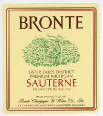 1960s-70s Hartford, MI Wine Label Sauterne Bronte Champagn & Wine Co #2G1