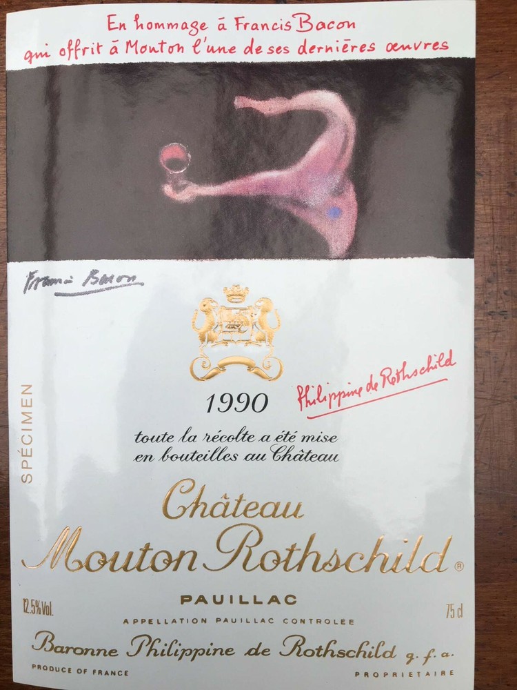 The 1990 Chateau Mouton Rothschild (Specimen) – Label By: Francis Bacon