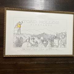 Signed Toad Hollow Vineyards Winery Framed Poster Art Print by M. Erickson 2001