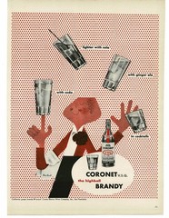 1946 Coronet V.S.Q. Brandy Cocktails art by Paul Rand Vintage Print Ad