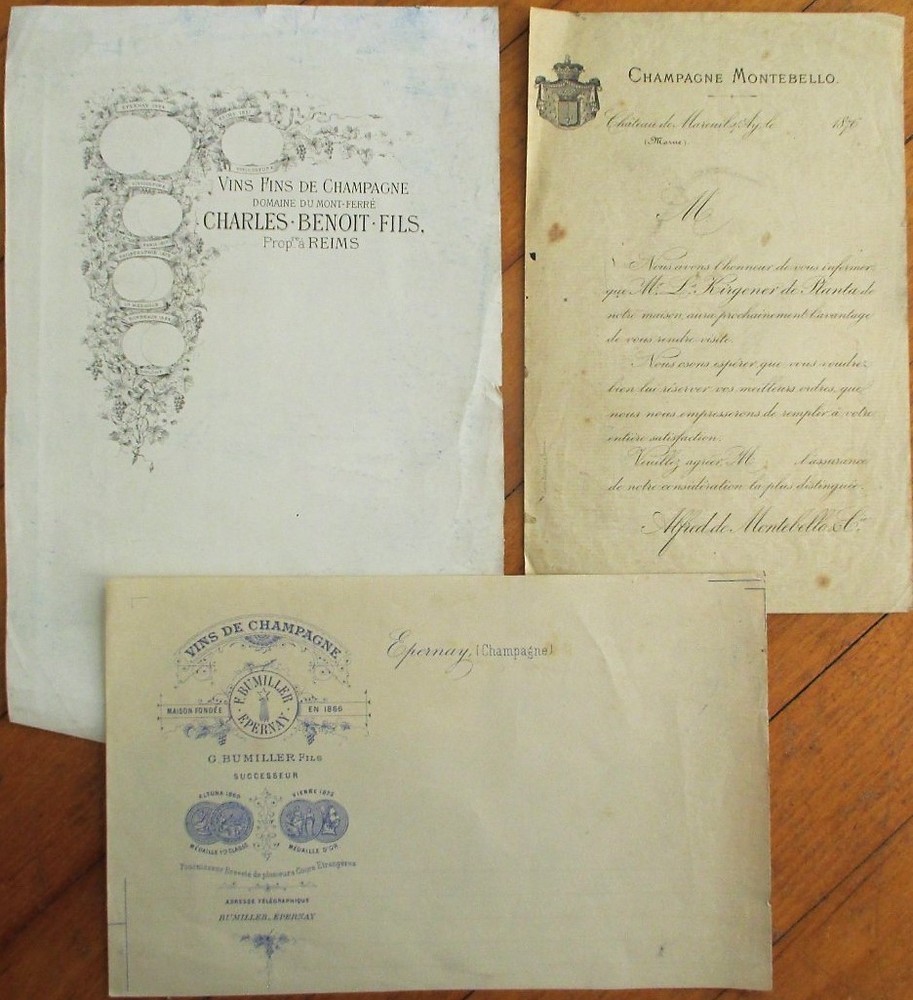 Champagne Printer/Lithographer Proof Archive Group 1890s Labels- Epernay, France